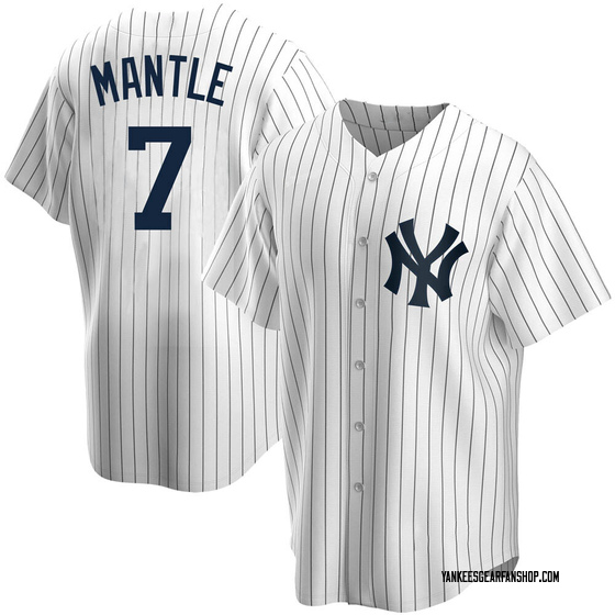 Men's New York Yankees Mickey Mantle White Home Jersey - Replica